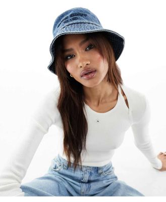 Miss Sixty logo denim bucket hat in blue