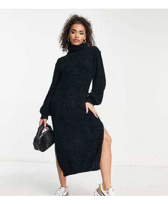Missguided jumper dress with side split in black