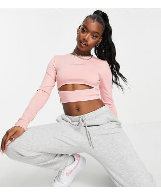 Missguided MSGD co-ord layering top with cut outs in blush-Pink