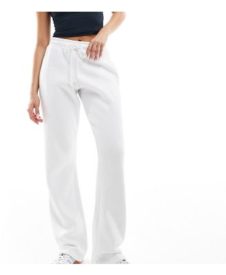 Missy Empire exclusive drawstring detail wide leg trackies in white