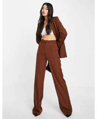 Missy Empire relaxed pants in chocolate (part of a set)-Brown