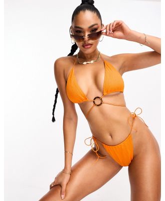 Missy Empire strappy bikini bottoms in orange (part of a set)