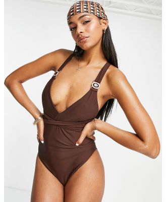 Moda Minx Amour multiway swimsuit in coffee-Brown