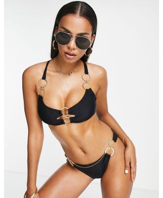 Moda Minx Euphoria crop bikini top in black