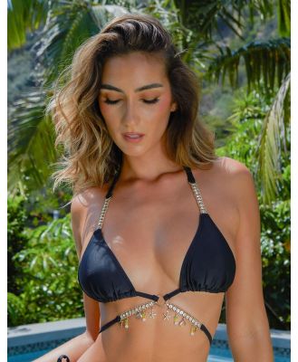 Moda Minx Seychelles wrap around bikini top in black