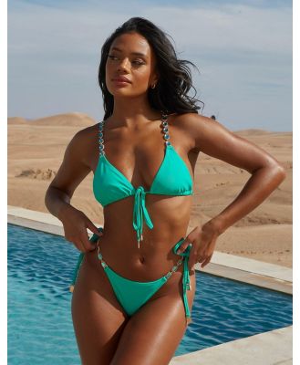 Moda Minx x Savannah-Shae Richards Opal tie side bikini bottoms in green