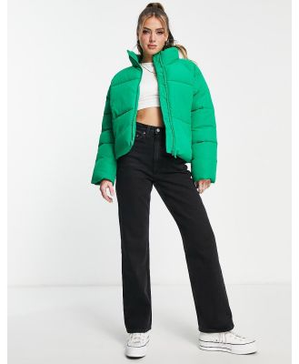 Monki padded jacket in bright green