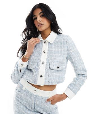 Morgan boucle jacket in white and blue (part of a set)-Multi