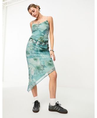 Motel watercolour floral camisole midaxi dress in blue