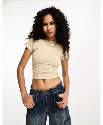 Motel Xiwang scoop back cropped t-shirt in coconut milk-Neutral