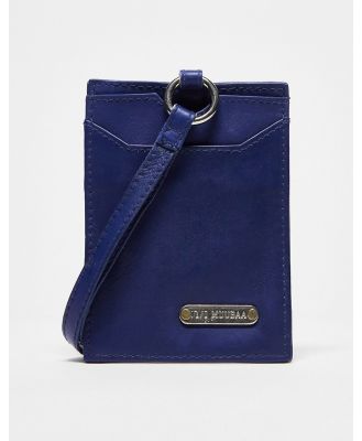 Muubaa card holder in blue leather