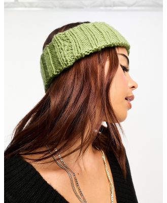 My Accessories London chunky knitted headband in green