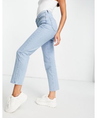 NA-KD cotton straight leg jeans in light blue - LBLUE