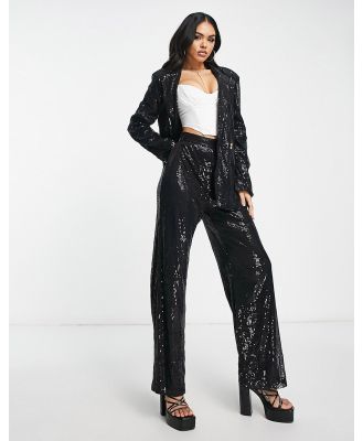 NaaNaa high waisted sequin pants in black (part of a set)