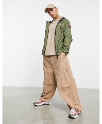 Napapijri Coubertin zip up anorak in khaki-Green