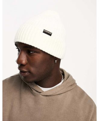 Napapijri Foli rib knit beanie in white