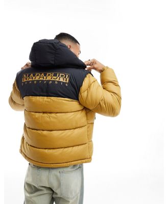 Napapijri Hornelen hooded puffer jacket in beige-Neutral
