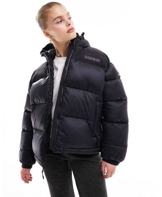 Napapijri Hornelen hooded puffer jacket in black