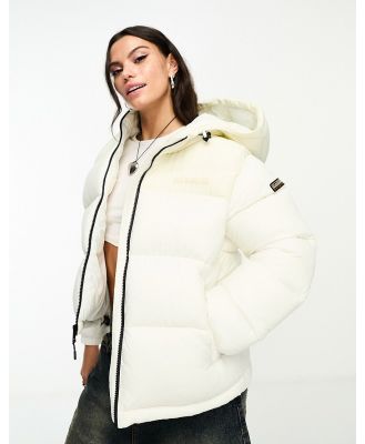 Napapijri Hornelen hooded puffer jacket in cream-White