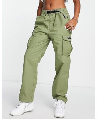 Napapijri Solid oversized woven cargo pants in khaki-Green