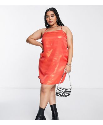 Native Youth Plus cami mini slip dress with low back in iridescent orange