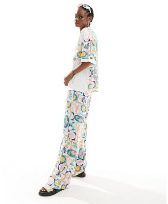 Native Youth tile print wide leg pants in multi (part of a set)