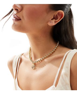Neck On The Line gold plated stainless steel swirl necklace
