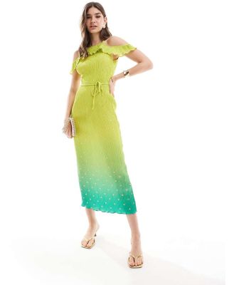 Never Fully Dressed Claudia gold fleck maxi dress in yellow tie dye