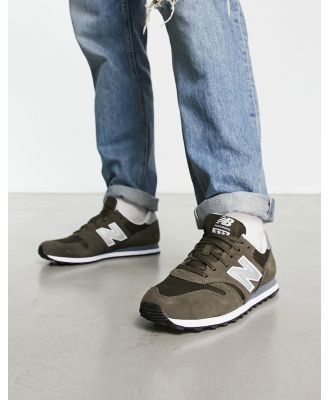 New Balance 373 sneakers in khaki and off white-Green