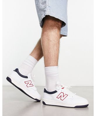 New Balance 480 sneakers in white and navy with red detailing
