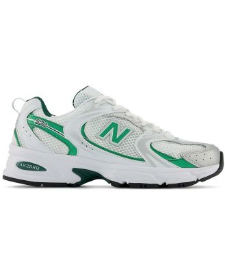 New Balance 530 sneakers in white and green