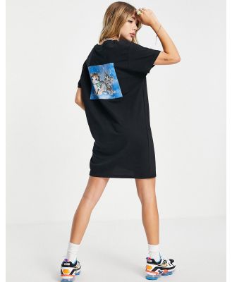 New Girl Order kittens back print t-shirt dress-Black