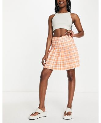 New Look check tennis skirt in orange pattern