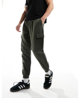 New Look cuffed cargo pant in khaki-Green