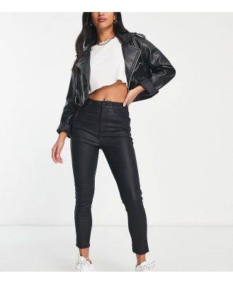 New Look Petite coated lift & shape skinny jeans in black