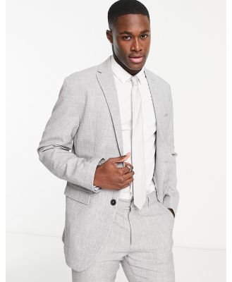 New Look slim suit jacket in grey texture