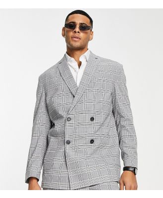 New Look suit jacket in dark grey check