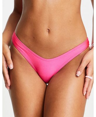 New Look v front bikini bottoms in shocking pink