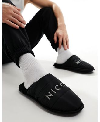 Nicce classic logo slippers in black