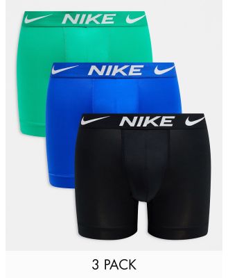 Nike Dri-FIT Essential Microfibre briefs 3 pack in green/black/blue-Multi