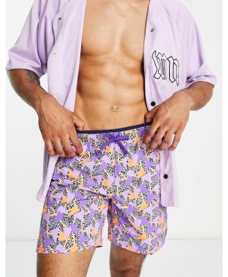 Nike Swimming 7 inch 90s printed shorts in purple-Multi