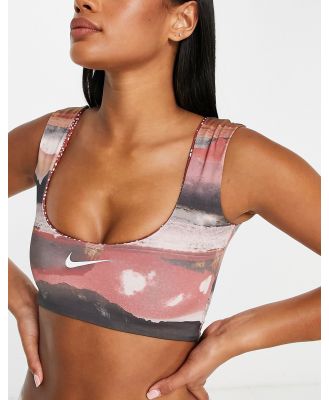 Nike Swimming Adventure reversible bikini top in pink