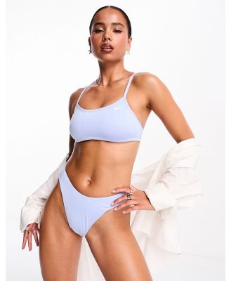 Nike Swimming Essentials racerback bikini top in light blue