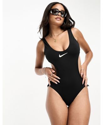Nike Swimming Explore Wild cutout one piece swimsuit in black