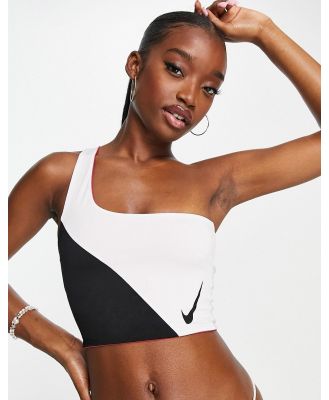 Nike Swimming Icon colourblock 3 in 1 bikini top in black and white