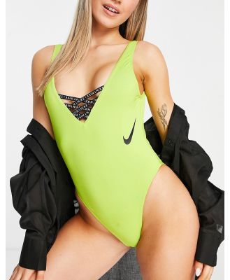 Nike Swimming Icon Sneakerkini one piece swimsuit in lime green