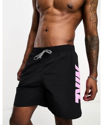 Nike Swimming Icon Volley 7 inch graphic swim shorts in black