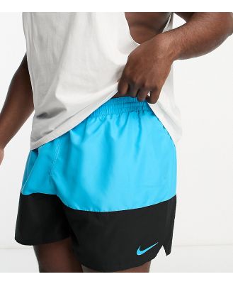 Nike Swimming Plus Volley 5 inch colourblock swim shorts in blue and black