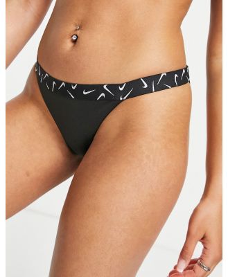Nike Swimming Swoosh taped bikini bottoms in black