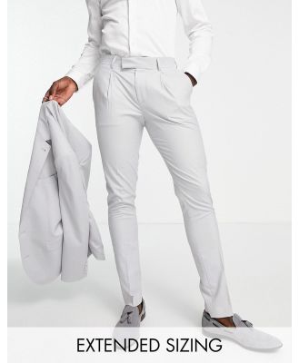 Noak 'Camden' skinny premium fabric suit pants in light grey with stretch